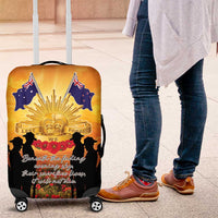 ANZAC Day Luggage Cover Remembrance Tribute Soldiers And Poppy Field LT05 Orange - Polynesian Pride