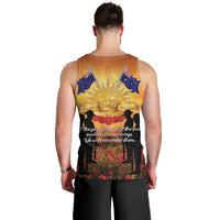 ANZAC Day Men Tank Top Remembrance Tribute Soldiers And Poppy Field LT05 - Polynesian Pride