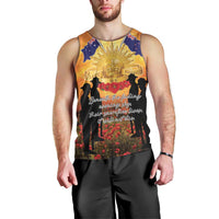 ANZAC Day Men Tank Top Remembrance Tribute Soldiers And Poppy Field LT05 - Polynesian Pride
