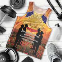 ANZAC Day Men Tank Top Remembrance Tribute Soldiers And Poppy Field LT05 - Polynesian Pride