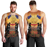ANZAC Day Men Tank Top Remembrance Tribute Soldiers And Poppy Field LT05 - Polynesian Pride
