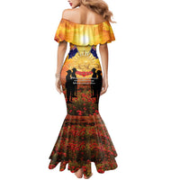 ANZAC Day Mermaid Dress Remembrance Tribute Soldiers And Poppy Field LT05 - Polynesian Pride