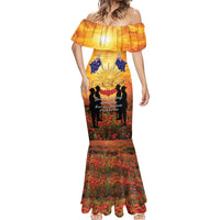 ANZAC Day Mermaid Dress Remembrance Tribute Soldiers And Poppy Field LT05 - Polynesian Pride