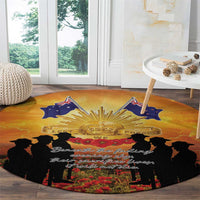 ANZAC Day Round Carpet Remembrance Tribute Soldiers And Poppy Field LT05 - Polynesian Pride