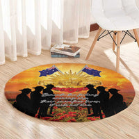 ANZAC Day Round Carpet Remembrance Tribute Soldiers And Poppy Field LT05 - Polynesian Pride