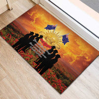 ANZAC Day Rubber Doormat Remembrance Tribute Soldiers And Poppy Field LT05 - Polynesian Pride