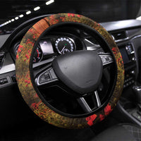 ANZAC Day Steering Wheel Cover Remembrance Tribute Soldiers And Poppy Field LT05 Universal Fit Orange - Polynesian Pride