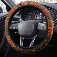 ANZAC Day Steering Wheel Cover Remembrance Tribute Soldiers And Poppy Field LT05 - Polynesian Pride