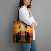 ANZAC Day Tote Bag Remembrance Tribute Soldiers And Poppy Field LT05 - Polynesian Pride