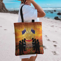 ANZAC Day Tote Bag Remembrance Tribute Soldiers And Poppy Field LT05 - Polynesian Pride