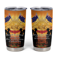 ANZAC Day Tumbler Cup Remembrance Tribute Soldiers And Poppy Field LT05 Orange - Polynesian Pride