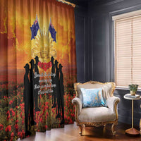 ANZAC Day Window Curtain Remembrance Tribute Soldiers And Poppy Field LT05 - Polynesian Pride