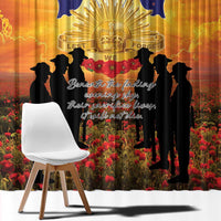 ANZAC Day Window Curtain Remembrance Tribute Soldiers And Poppy Field LT05 - Polynesian Pride