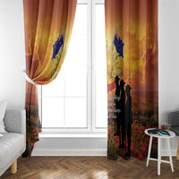 ANZAC Day Window Curtain Remembrance Tribute Soldiers And Poppy Field LT05 - Polynesian Pride