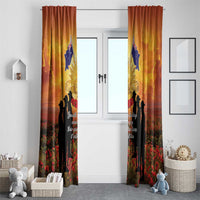 ANZAC Day Window Curtain Remembrance Tribute Soldiers And Poppy Field LT05 - Polynesian Pride