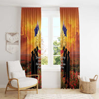 ANZAC Day Window Curtain Remembrance Tribute Soldiers And Poppy Field LT05 - Polynesian Pride