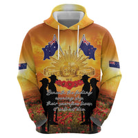 ANZAC Day Zip Hoodie Remembrance Tribute Soldiers And Poppy Field LT05 - Polynesian Pride