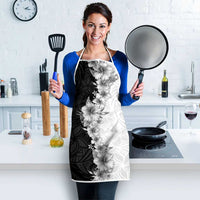 Hawaii Hibiscus Flowers Apron Grayscale Polynesian Pattern LT05 - Polynesian Pride