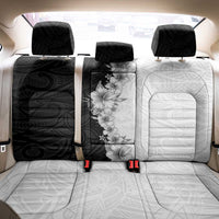 Hawaii Hibiscus Flowers Back Car Seat Cover Grayscale Polynesian Pattern