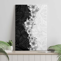 Hawaii Hibiscus Flowers Canvas Wall Art Grayscale Polynesian Pattern LT05 - Polynesian Pride
