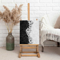 Hawaii Hibiscus Flowers Canvas Wall Art Grayscale Polynesian Pattern LT05 - Polynesian Pride