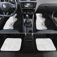 Hawaii Hibiscus Flowers Car Mats Grayscale Polynesian Pattern LT05 Set 4pcs Black - Polynesian Pride