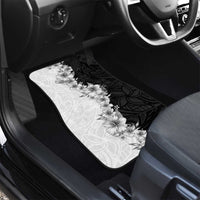 Hawaii Hibiscus Flowers Car Mats Grayscale Polynesian Pattern LT05 - Polynesian Pride
