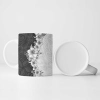 Hawaii Hibiscus Flowers Ceramic Mug Grayscale Polynesian Pattern LT05 - Polynesian Pride