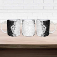 Hawaii Hibiscus Flowers Ceramic Mug Grayscale Polynesian Pattern LT05 - Polynesian Pride
