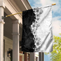 Hawaii Hibiscus Flowers Garden Flag Grayscale Polynesian Pattern LT05 House Flag Black - Polynesian Pride