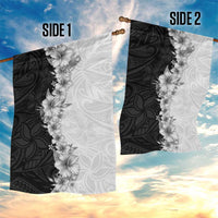Hawaii Hibiscus Flowers Garden Flag Grayscale Polynesian Pattern LT05 - Polynesian Pride