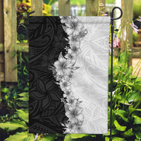 Hawaii Hibiscus Flowers Garden Flag Grayscale Polynesian Pattern LT05 Garden Flag Black - Polynesian Pride