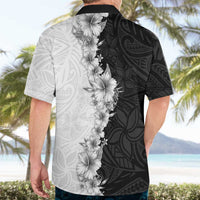 Hawaii Hibiscus Flowers Hawaiian Shirt Grayscale Polynesian Pattern LT05 - Polynesian Pride