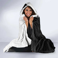 Hawaii Hibiscus Flowers Hooded Blanket Grayscale Polynesian Pattern LT05 - Polynesian Pride