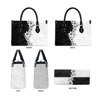 Hawaii Hibiscus Flowers Leather Bag Grayscale Polynesian Pattern LT05 - Polynesian Pride