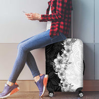 Hawaii Hibiscus Flowers Luggage Cover Grayscale Polynesian Pattern LT05 - Polynesian Pride