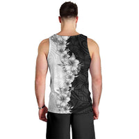 Hawaii Hibiscus Flowers Men Tank Top Grayscale Polynesian Pattern LT05 - Polynesian Pride