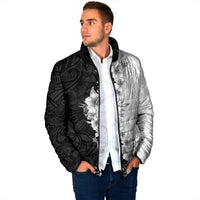 Hawaii Hibiscus Flowers Padded Jacket Grayscale Polynesian Pattern LT05 - Polynesian Pride