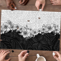 Hawaii Hibiscus Flowers Puzzle Grayscale Polynesian Pattern LT05 - Polynesian Pride