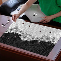 Hawaii Hibiscus Flowers Puzzle Grayscale Polynesian Pattern LT05 - Polynesian Pride