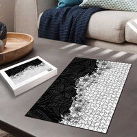 Hawaii Hibiscus Flowers Puzzle Grayscale Polynesian Pattern LT05 - Polynesian Pride