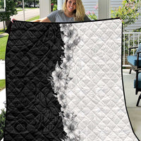 Hawaii Hibiscus Flowers Quilt Grayscale Polynesian Pattern LT05 Black - Polynesian Pride