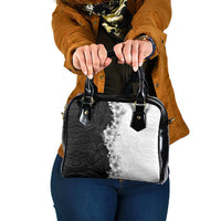 Hawaii Hibiscus Flowers Shoulder Handbag Grayscale Polynesian Pattern LT05 One Size Black - Polynesian Pride