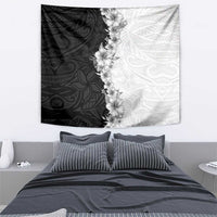Hawaii Hibiscus Flowers Tapestry Grayscale Polynesian Pattern LT05 - Polynesian Pride