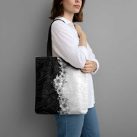 Hawaii Hibiscus Flowers Tote Bag Grayscale Polynesian Pattern LT05 - Polynesian Pride