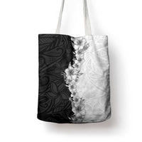 Hawaii Hibiscus Flowers Tote Bag Grayscale Polynesian Pattern LT05 - Polynesian Pride