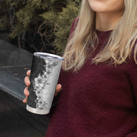 Hawaii Hibiscus Flowers Tumbler Cup Grayscale Polynesian Pattern LT05 - Polynesian Pride