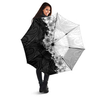 Hawaii Hibiscus Flowers Umbrella Grayscale Polynesian Pattern LT05 - Polynesian Pride