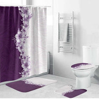 Hawaii Hibiscus Flowers Bathroom Set Purple Polynesian Pattern LT05 Bathroom Set (4 pcs) Purple - Polynesian Pride