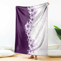 Hawaii Hibiscus Flowers Blanket Purple Polynesian Pattern LT05 - Polynesian Pride